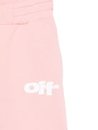 Pantaloni da tuta grafici per bambina Off - White Kids rosa con due tasche laterali - Rubino Kids