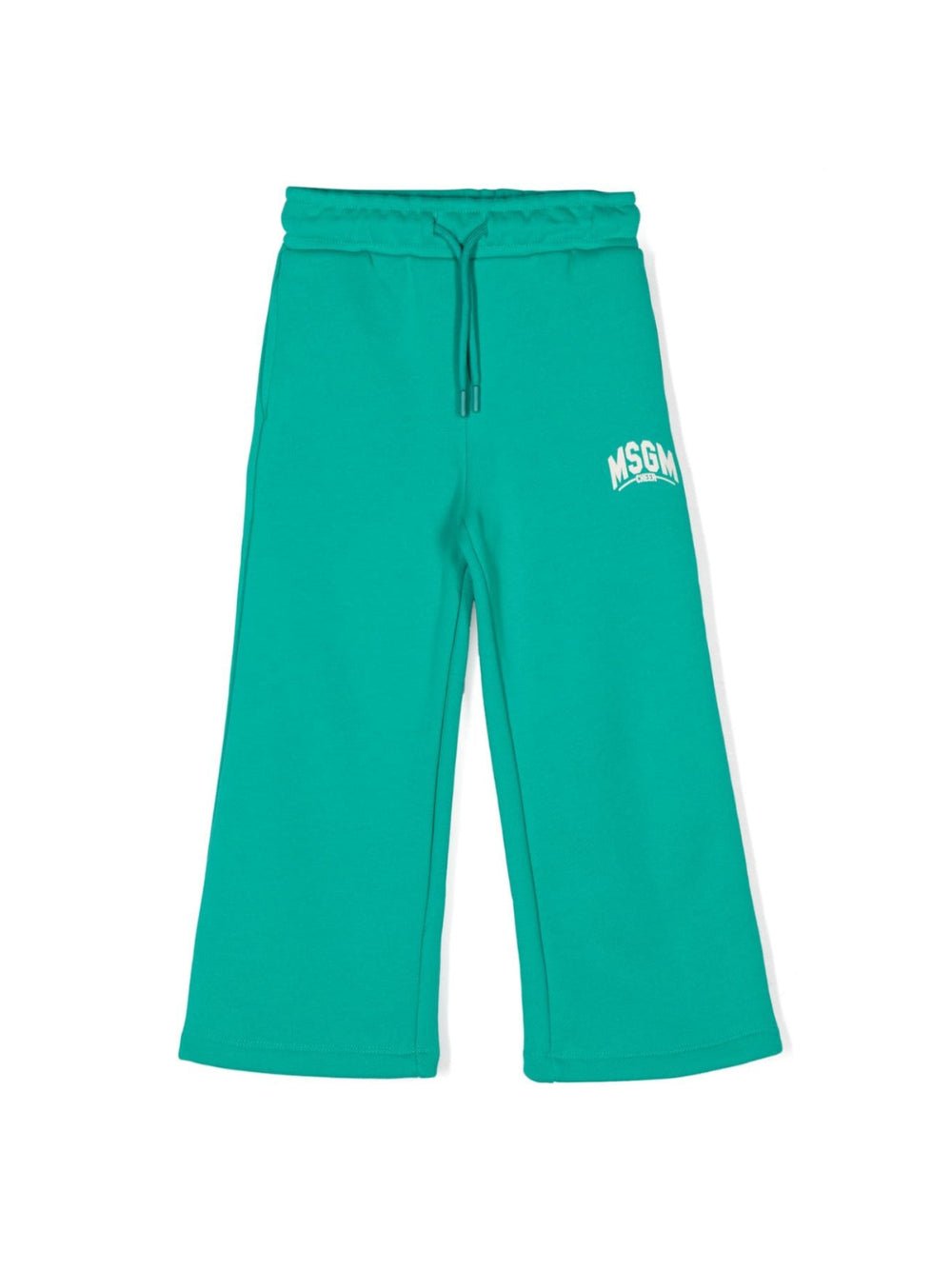 Pantaloni da tuta in jersey per bambino MSGM Kids verde con gamba larga - Rubino Kids