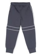 Pantaloni da tuta per bambino Emporio Armani Kids blu con nastro logo - Rubino Kids