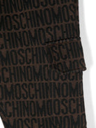 Pantaloni da tuta per bambino Moschino Kids marrone con logo intarsiato - Rubino Kids