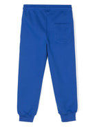 Pantaloni da tuta per bambino MSGM Kids blu con stampa logo - Rubino Kids