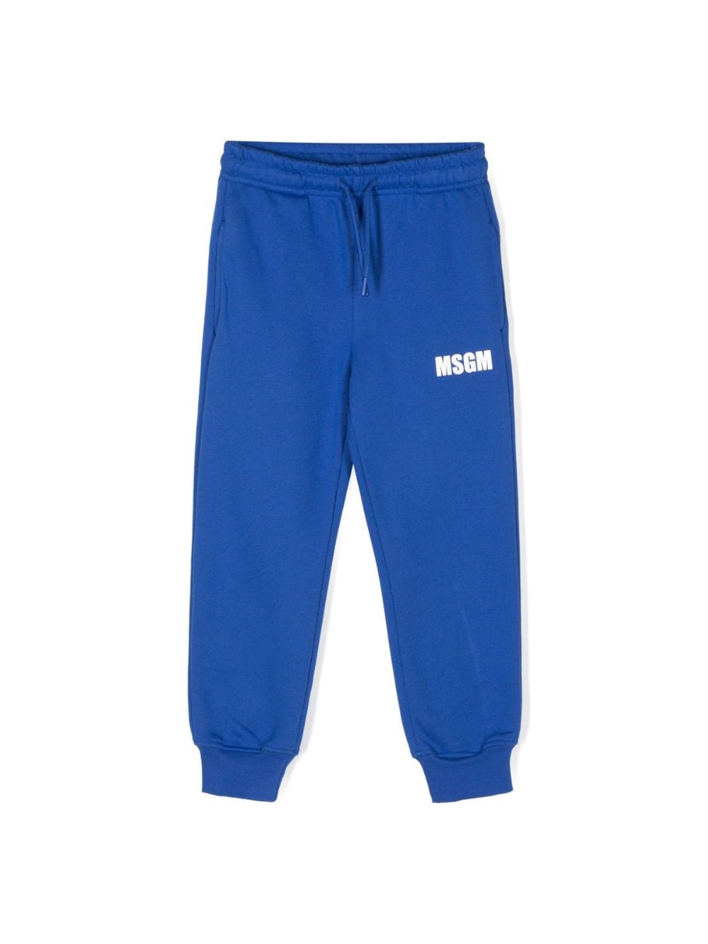 Pantaloni da tuta per bambino MSGM Kids blu con stampa logo - Rubino Kids