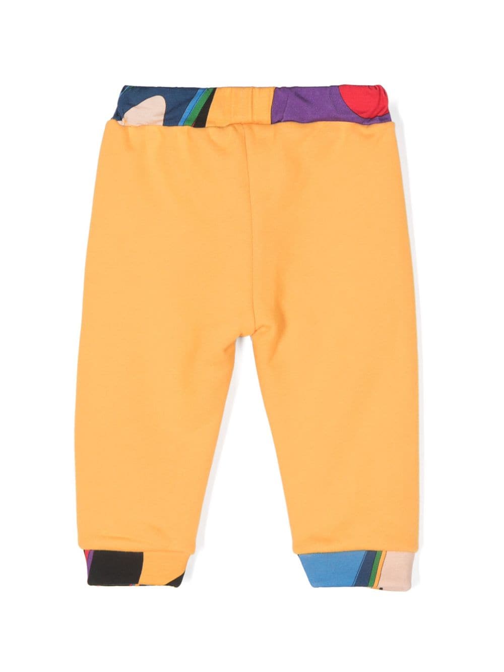 Pantaloni da tuta per neonata Emilio Pucci Junior arancione con logo ricamato - Rubino Kids