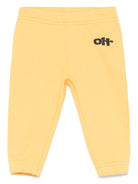 Pantaloni di tuta con stampa grafica per neonato Off - White Kids giallo con polsini elasticizzati - Rubino Kids