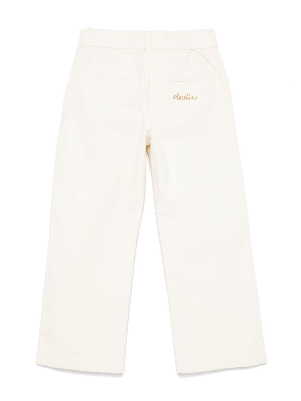 Pantaloni di velluto a coste per bambino Moschino Kids bianchi con due tasche lateralil - Rubino Kids