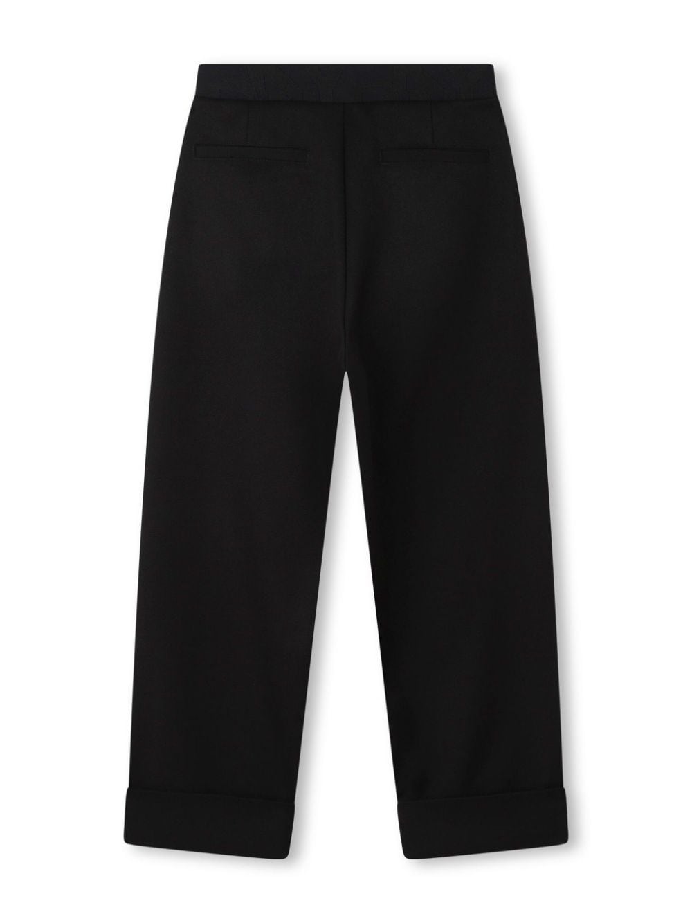 Pantaloni dritti con applicazione logo per bambina Dkny Kids nero con vita media - Rubino Kids