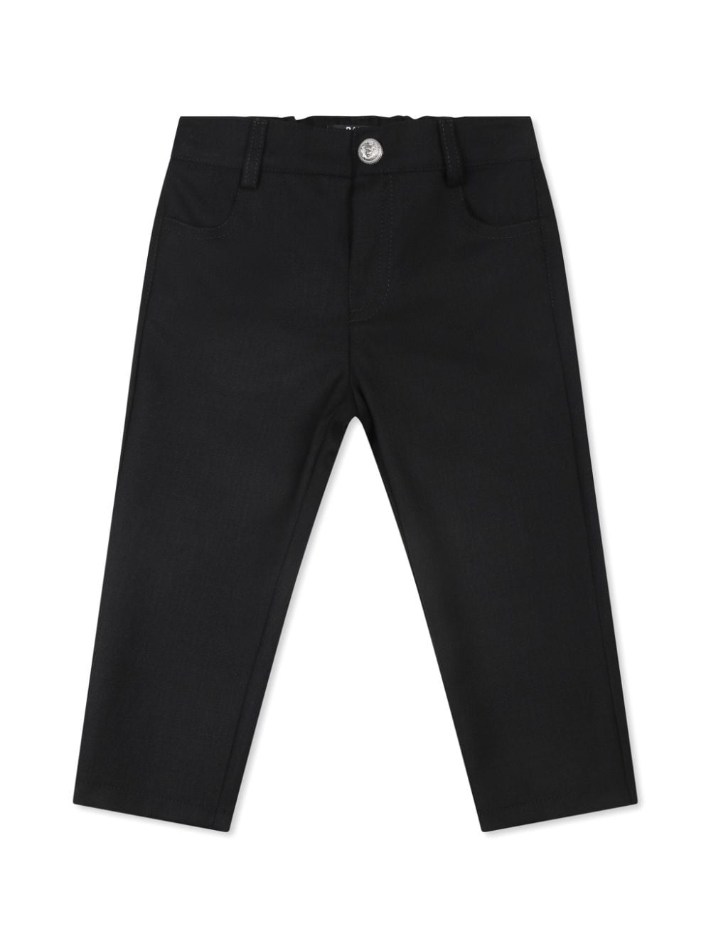 Pantaloni dritti con applicazione per neonato Balmain Kids nero con passanti - Rubino Kids