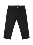 Pantaloni dritti con applicazione per neonato Balmain Kids nero con passanti - Rubino Kids