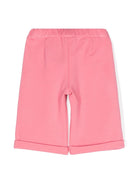 Pantaloni dritti con monete incise per neonata Balmain Kids rosa con gamba dritta - Rubino Kids