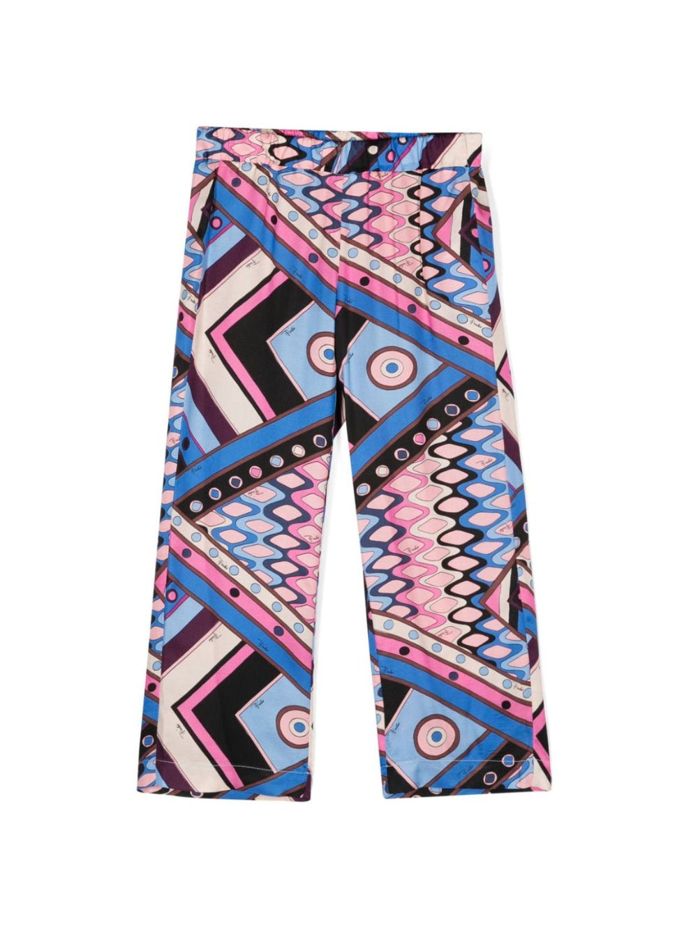 Pantaloni dritti per bambina Emilio Pucci Junior multicolore con stampa grafica - Rubino Kids