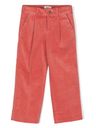 Pantaloni dritti per bambina Scotch & Soda rosa con passanti - Rubino Kids