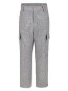 Pantaloni dritti per bambino Eleventy Kids grigio con tasche cargo - Rubino Kids