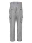 Pantaloni dritti per bambino Eleventy Kids grigio con tasche cargo - Rubino Kids