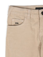 Pantaloni dritti per bambino Emporio Armani Kids beige in velluto a coste - Rubino Kids