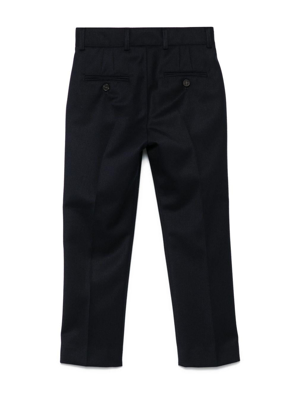 Pantaloni dritti per bambino Golden Goose Kids blu con passanti - Rubino Kids