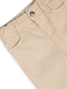 Pantaloni dritti per neonato Emporio Armani Kids beige a vita media in tessuto in twill - Rubino Kids