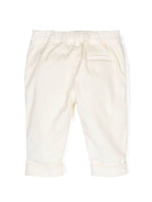 Pantaloni dritti per neonato Fendi Kids beige con tasche a taglio - Rubino Kids