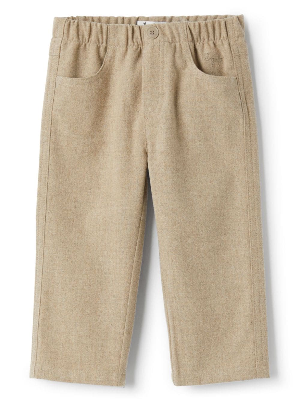 Pantaloni dritti per neonato Il Gufo beige con due tasche laterali - Rubino Kids