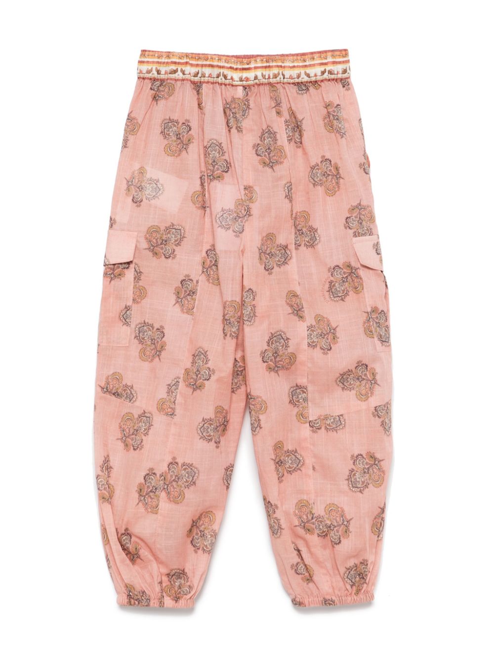 Pantaloni elasticizzati per bambina ZIMMERMANN Kids rosa con stampa floreale - Rubino Kids