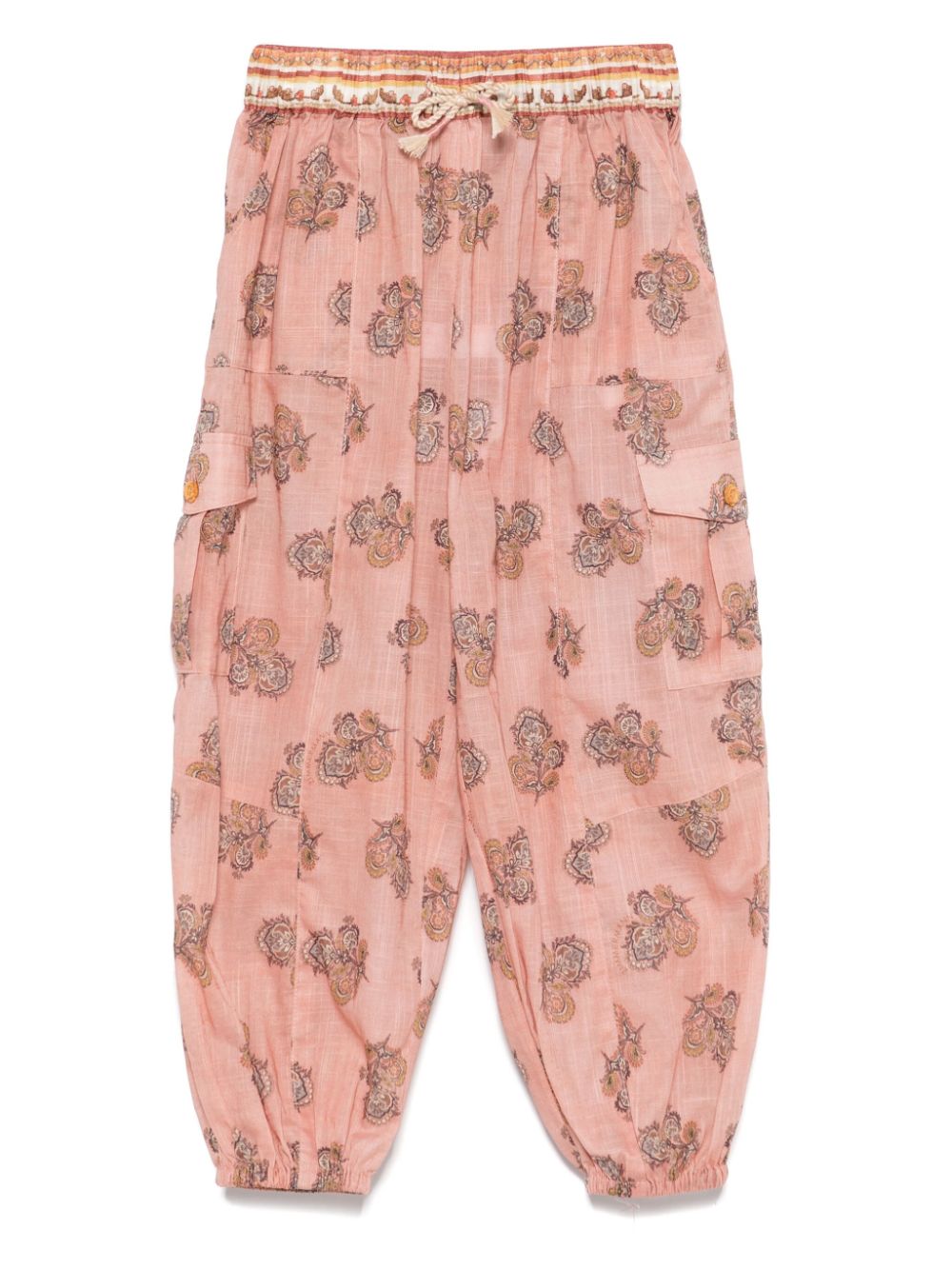 Pantaloni elasticizzati per bambina ZIMMERMANN Kids rosa con stampa floreale - Rubino Kids