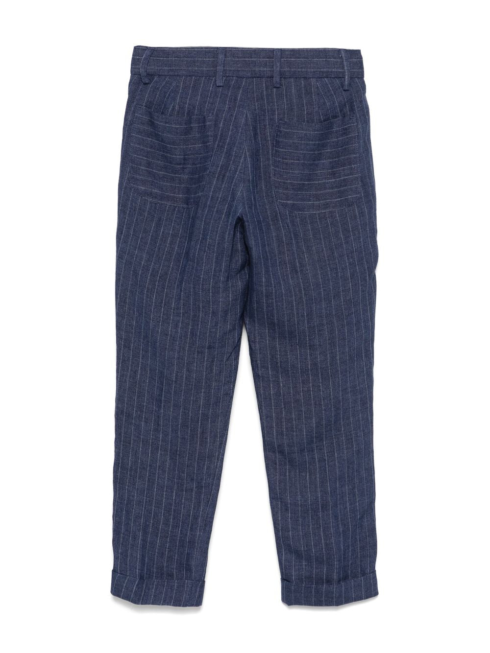 Pantaloni gessati per bambino Fay Kids blu con orlo con risvolto - Rubino Kids