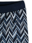 Pantaloni in maglia lavorata a zigzag per neonato Missoni Kids blu con elastico in vita - Rubino Kids