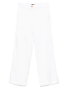 Pantaloni in raso per bambina Balmain Kids bianco con finitura satinata - Rubino Kids