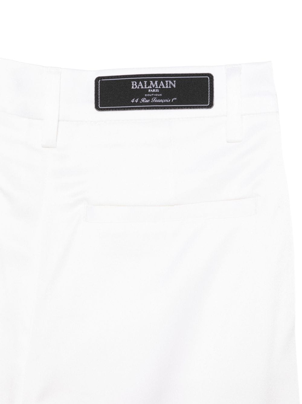 Pantaloni in raso per bambina Balmain Kids bianco con finitura satinata - Rubino Kids