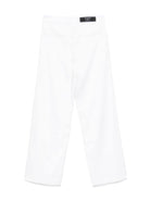 Pantaloni in raso per bambina Balmain Kids bianco con finitura satinata - Rubino Kids