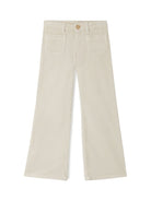 Pantaloni Junon svasati a coste per bambina Bonpoint beige con passanti - Rubino Kids