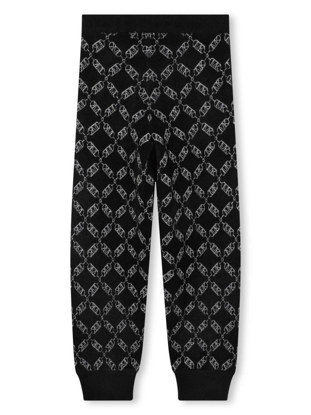 Pantaloni neri per bambina con logo jacquard Michael Kors Kids - Rubino Kids