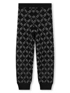 Pantaloni neri per bambina con logo jacquard Michael Kors Kids - Rubino Kids