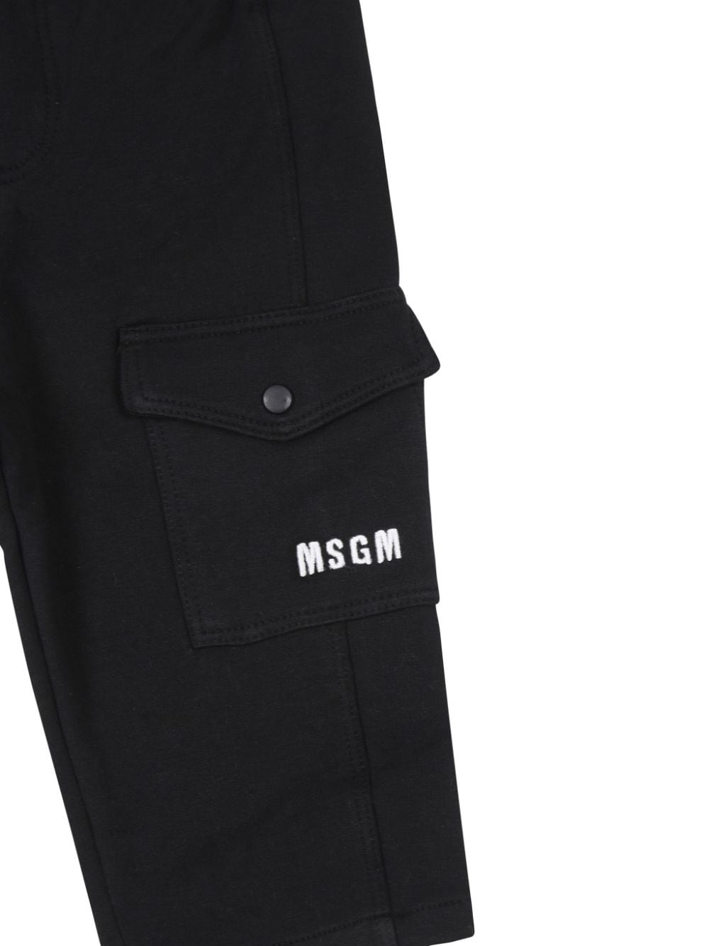 Pantaloni neri per neonato con ricamo logo frontale MSGM Kids - Rubino Kids