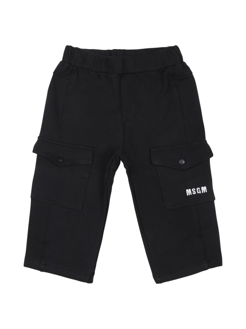 Pantaloni neri per neonato con ricamo logo frontale MSGM Kids - Rubino Kids