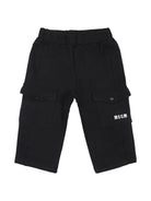 Pantaloni neri per neonato con ricamo logo frontale MSGM Kids - Rubino Kids