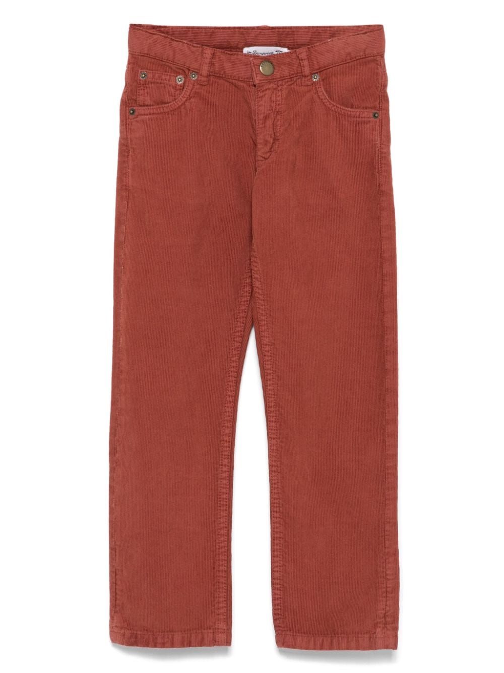 Pantaloni per bambina Bonpoint Dewey rosso corallo in velluto - Rubino Kids