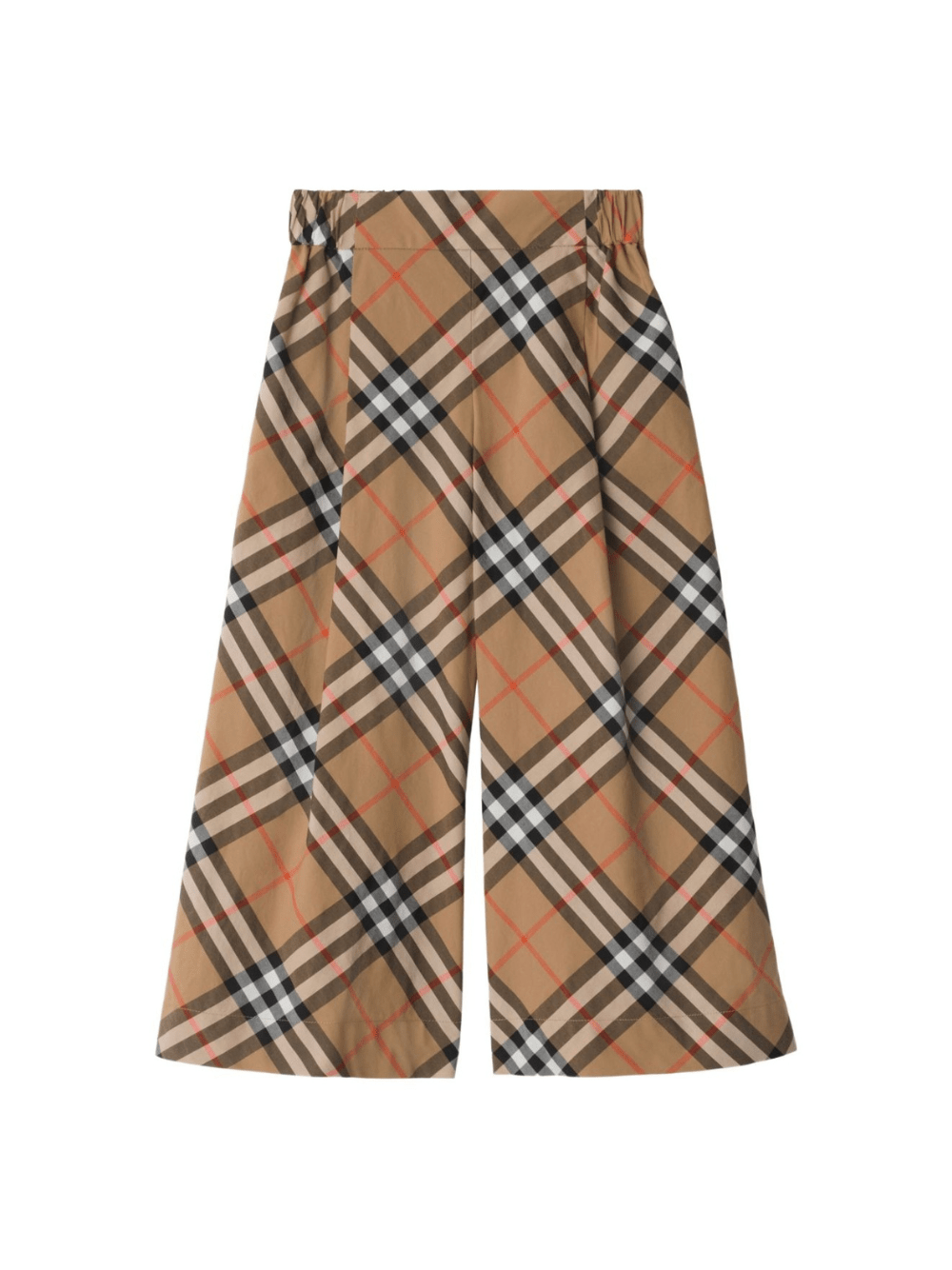 Pantaloni per bambina Burberry Kids marroni a quadri - Rubino Kids