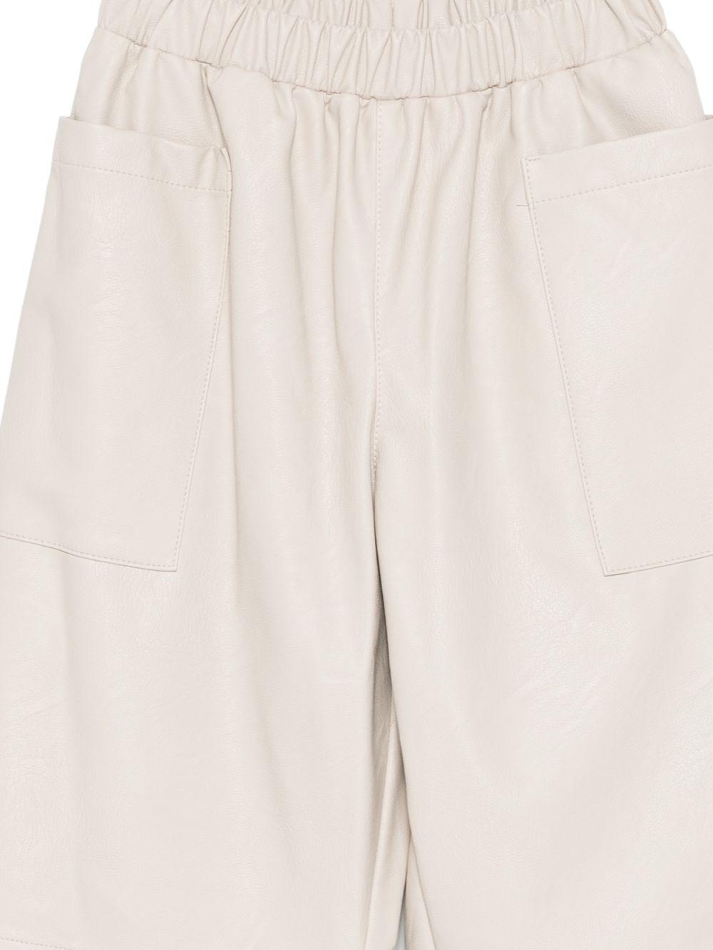 Pantaloni per bambina Douuod beige con vita elasticizzata - Rubino Kids