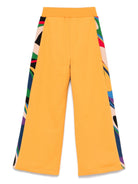 Pantaloni per bambina Emilio Pucci Junior arancione stampati Iride - Rubino Kids