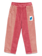 Pantaloni per bambina JELLYMALLOW rosa con applicazione Bird laterale - Rubino Kids