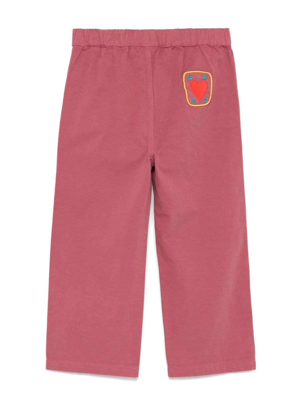 Pantaloni per bambina JELLYMALLOW rosa magenta con stampa Love - Rubino Kids