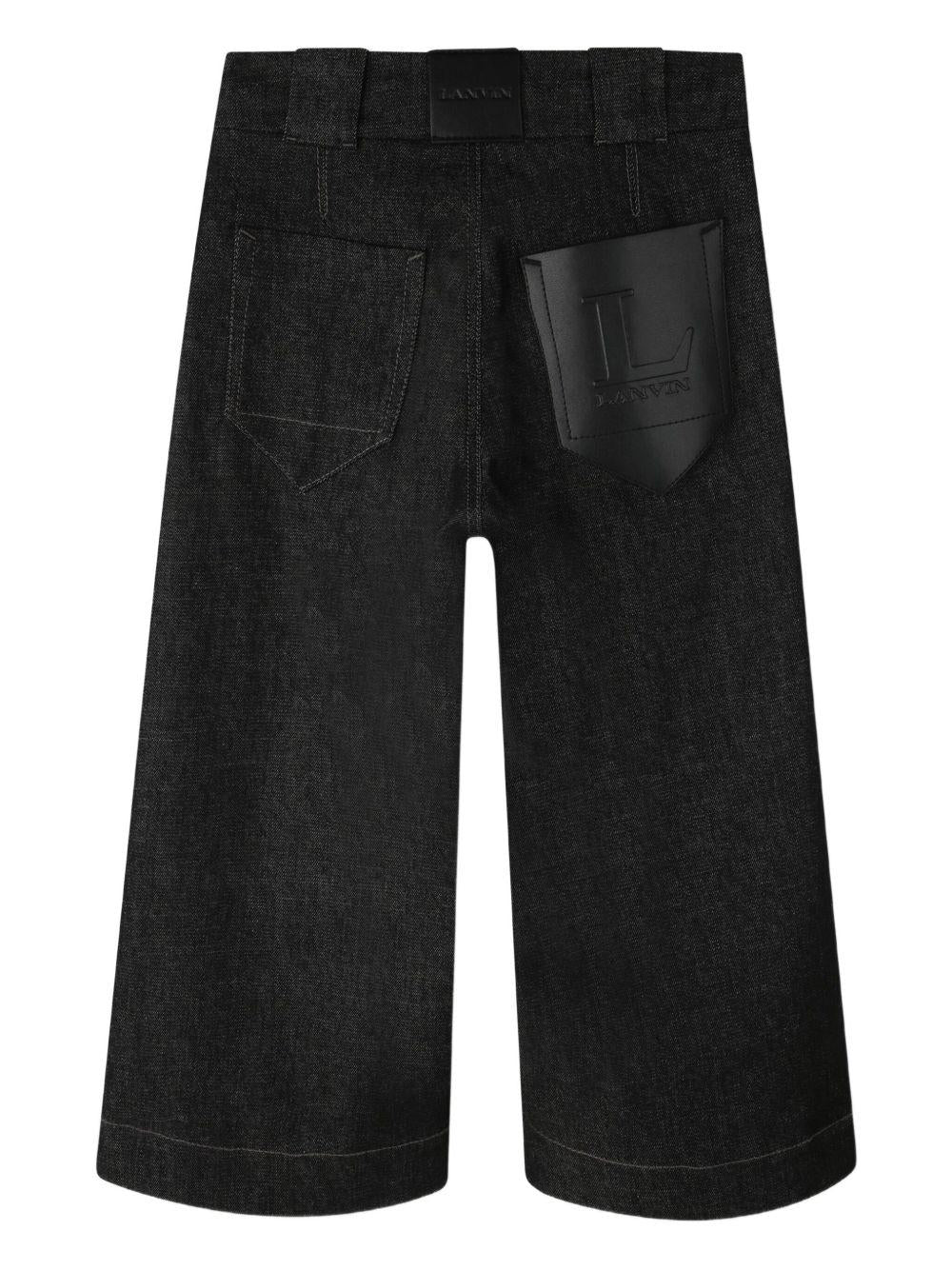 Pantaloni per bambina Lanvin Enfant blu con dettaglio fibbia - Rubino Kids