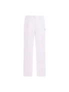 Pantaloni per bambina Monnalisa bianco con logo - Rubino Kids