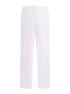 Pantaloni per bambina Monnalisa bianco con logo - Rubino Kids