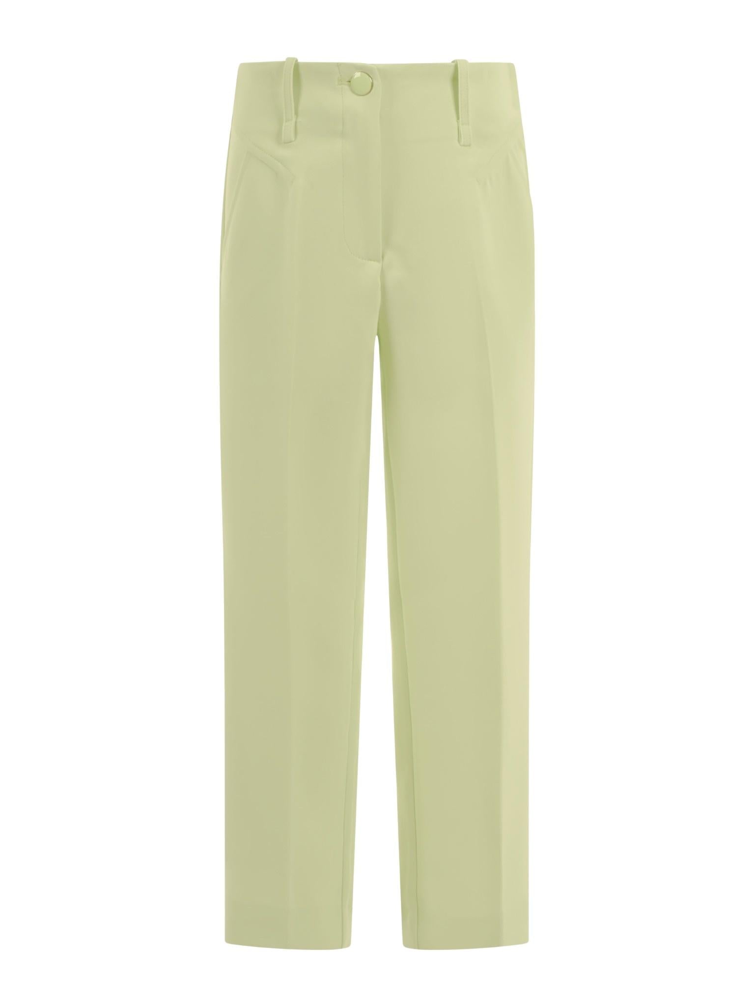 Pantaloni per bambina Monnalisa verde con cuciture - Rubino Kids