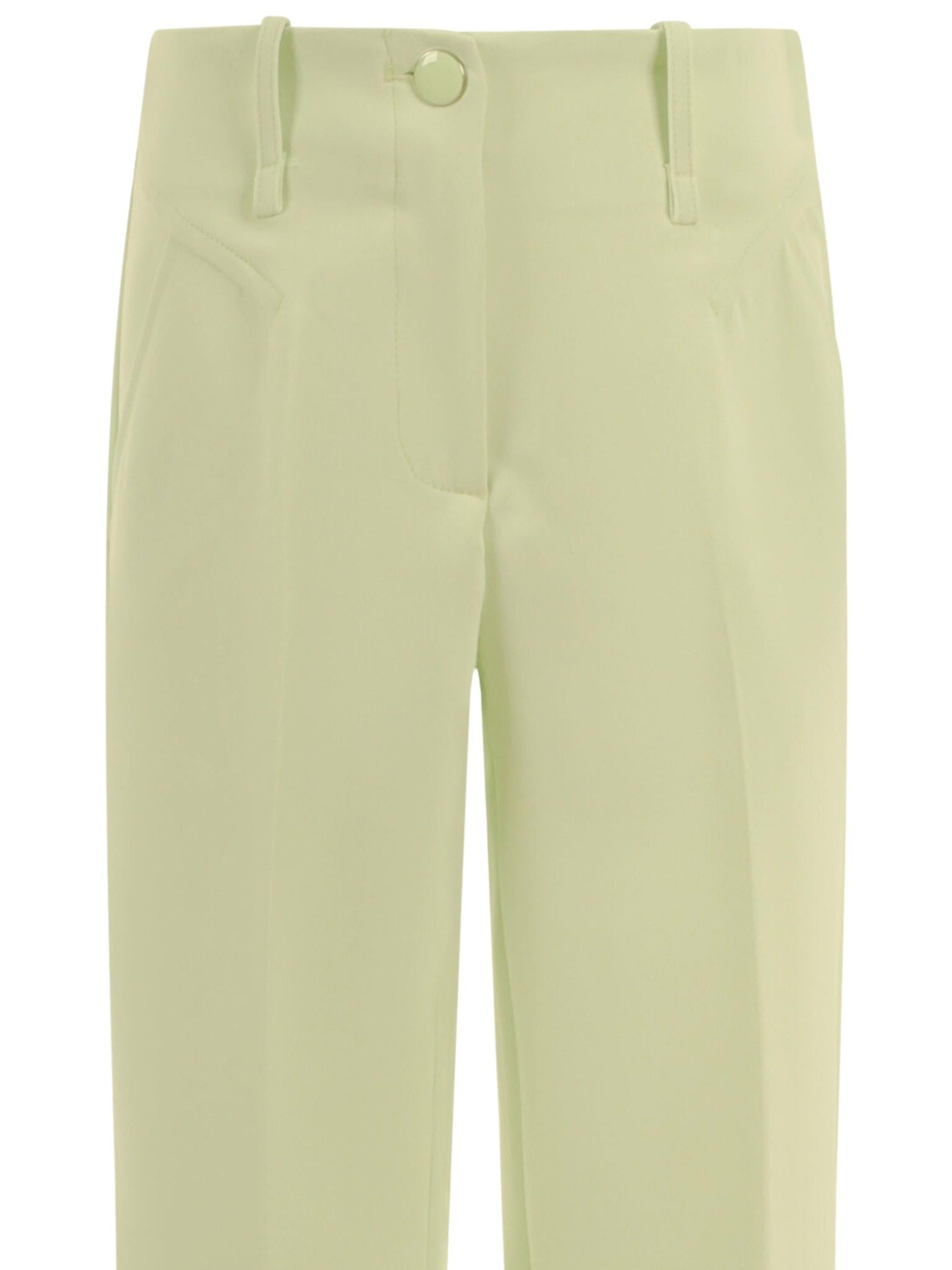 Pantaloni per bambina Monnalisa verde con cuciture - Rubino Kids