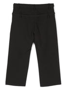 Pantaloni per bambina MSGM Kids nero con ricamo logo sulla gamba - Rubino Kids