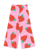 Pantaloni per bambina Stella McCartney Kids rosa con stampa frangole - Rubino Kids