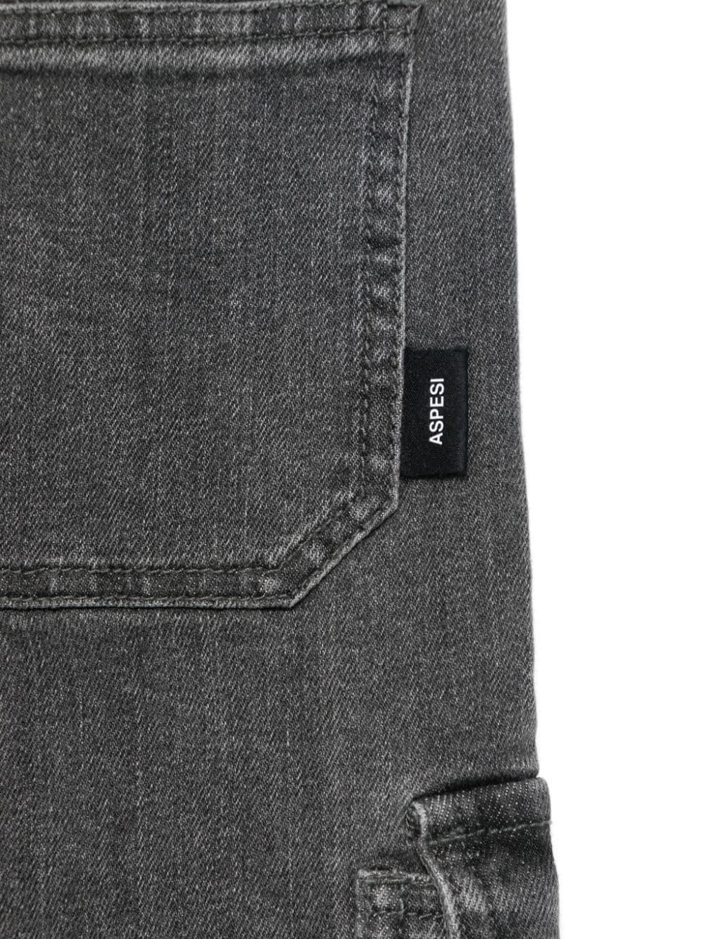 Pantaloni per bambino Aspesi Kids in denim grigio modello cargo dritto - Rubino Kids