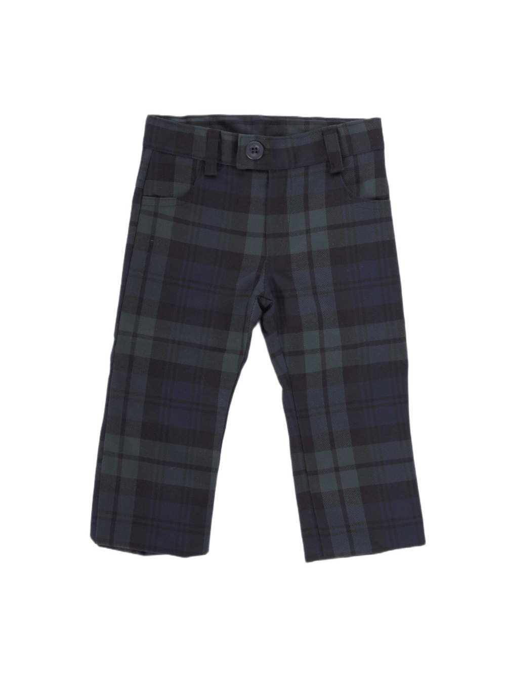 Pantaloni per bambino Baroni verde con motivo scozzese - Rubino Kids